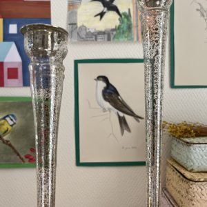 Paire de Bougeoirs en Verre Soufflé