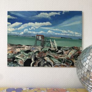 Peinture sur Panneau en bois Carrelet de Charente-Maritime