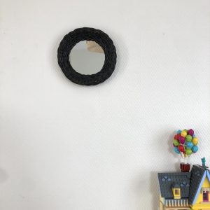 Petit Miroir Vintage Tressé Noir