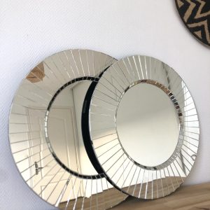Miroir Soleil Rond à Facettes