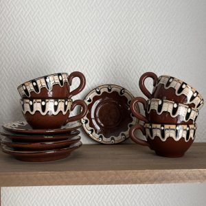 Service à café en Terre Cuite Bulgare Vintage
