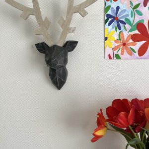 Trophée Tête de Cerf en Résine Origami 50cm