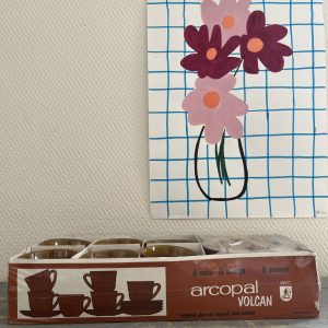 Série de 6 tasses et Soucoupes Arcopal Vintage