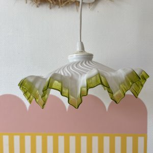 Suspension Vintage En Verre Opaline