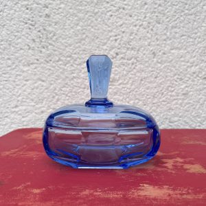 Flacon en Verre Bleu Vintage