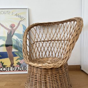Fauteuil En Rotin Vintage Enfant