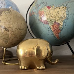 Éléphant En Laiton Doré 1960's