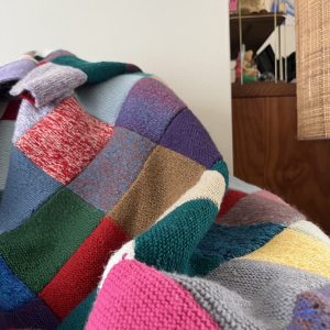 Plaid En Laine Tricoté Main patchwork