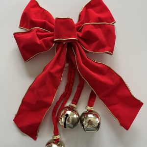 Nœud de porte En Velours Rouge et Grelots Vintage