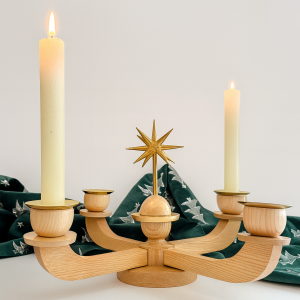 Chandelier De L'avent en Bois Tourné Erzgebirge