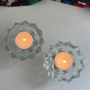 Bougeoir En Verre Vintage