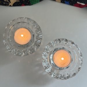 Bougeoir En Verre Vintage