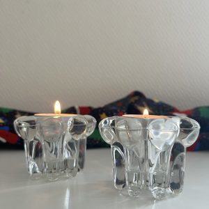 Bougeoir Fleur Vintage En verre de Reims