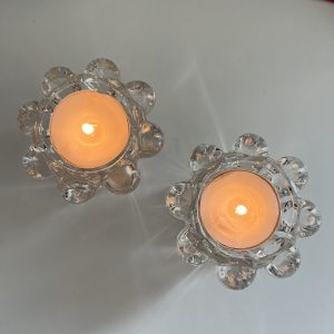 Bougeoirs Vintage en Verre de Reims