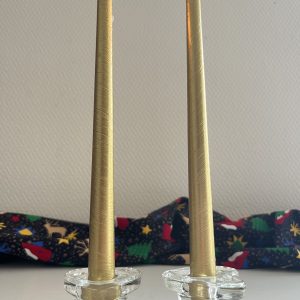 Paire de Bougeoirs Cœurs en Verre