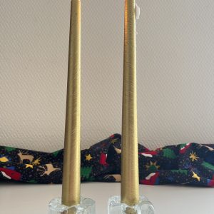 Paire de Bougeoirs Vintage en Verre