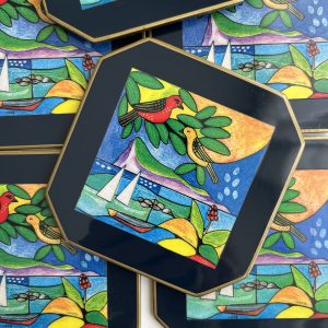 Dessous de Verre Vintage Signé Vaco Baissac