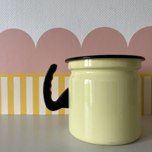 Pot En Tôle Emaillée Vintage