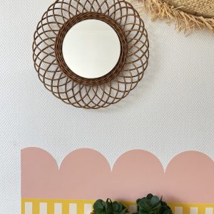 Miroir En Rotin Vintage
