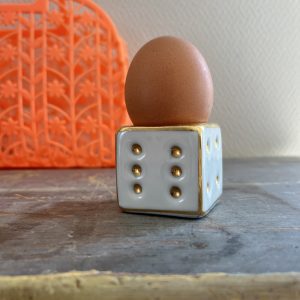 Coquetier Porcelaine En Forme de Dé