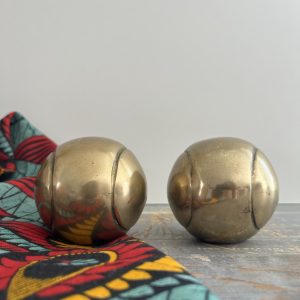 Balle de Tennis en Laiton Doré Vintage Taille réelle