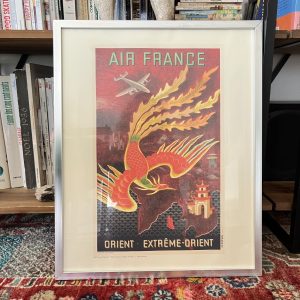 Affiche Lithographie Vintage Air france Extrême Orient Salam Editions