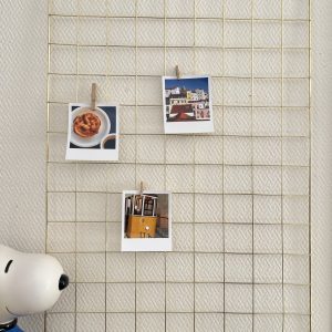 Panneau Mural Grillagé Doré 65x45cm Deux Disponibles